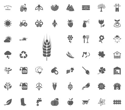 Millet icon. Gardening and tools vector icons set