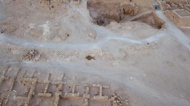 Masada - Aerial footage of the ancient fortification in the Southern District of Israel