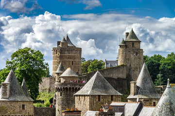 Fototapeta na wymiar Fougeres castle in Bretagne, France, sunny day