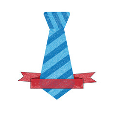 Tie With Decorative Ribbon - Scribble Vector Icon