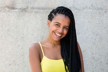 Portrait of a beautiful african american woman with dreadlocks