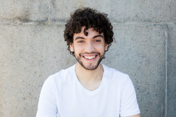 Fototapeta premium Portrait of a handsome caucasian young adult man with beard