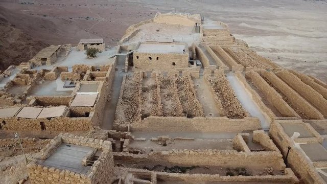 Masada - Aerial footage of the ancient fortification in the Southern District of Israel