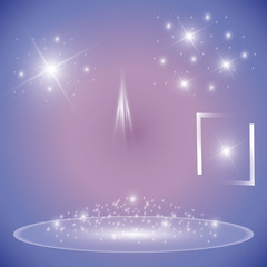 Glow light effect. Star burst with sparkles. sunlight.