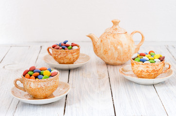 A tea set. Fragrant and sweet tea. Original tea.