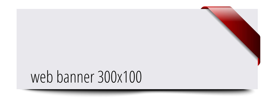Web banner 300x100 template with ribbon Stock-Vektorgrafik | Adobe Stock