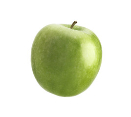 isolated apples. One green apples isolated on white background