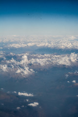 plane, blue, sky, nature, cloud, flight, horizon, window, beautiful, air, airplane, aircraft, white, light, glass, wing, outdoor, top, fly, high, earth, frame, view, cloudscape, travel, transport, bus