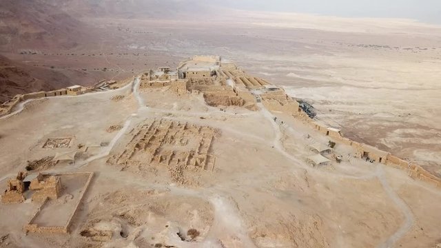 Masada - Aerial footage of the ancient fortification in the Southern District of Israel