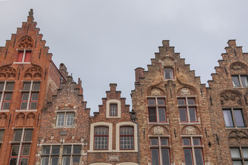 Fototapeta na wymiar Rooftop architecture in Bruges, Belgium