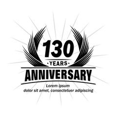 130 years design template. Anniversary vector and illustration template.