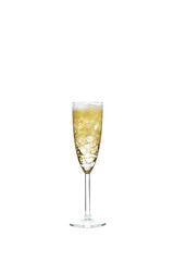 Glass of champagne isolated on a white background