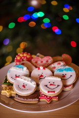 colourful selection of chrismas cookies in various shapes and colours