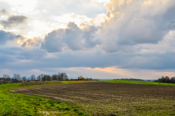 Beautiful countryside landscape in west Germany, North Rhine-Westphalia
