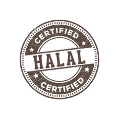 halal product tag label stamp vector 