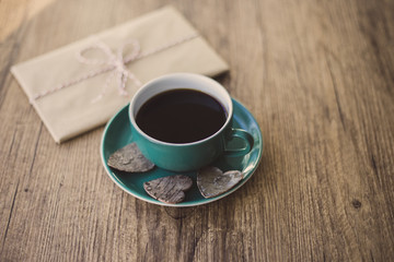 Black coffee and gift