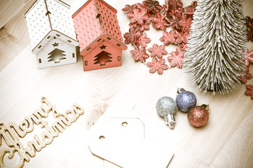 Fototapeta na wymiar Christmas decoration: vintage concept