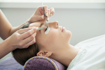 Obraz na płótnie Canvas Eyelash Extension Procedure.