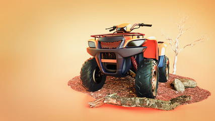 Car ATV orange is an orange background. © phaisarnwong2517
