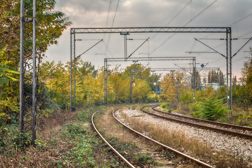 Fototapeta premium Photograph of a railway in Serbia 