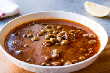 Homemade Okra Soup (Gumbo) with Bread.