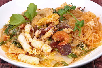 Japanese food,Sukiyaki in semi-dry style as fried mixed vegetable .