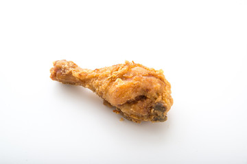 isolated fried chicken leg on white background