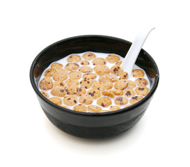Bowl full of honey corn cereals - breakfast