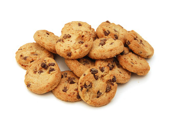 Extreme close-up image of chocolate chips cookies