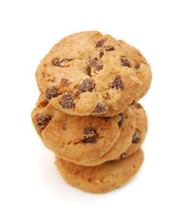 Extreme close-up image of chocolate chips cookies