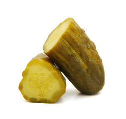 Pickled cucumbers Isolated on white