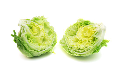 fresh iceberg salad isolated on white