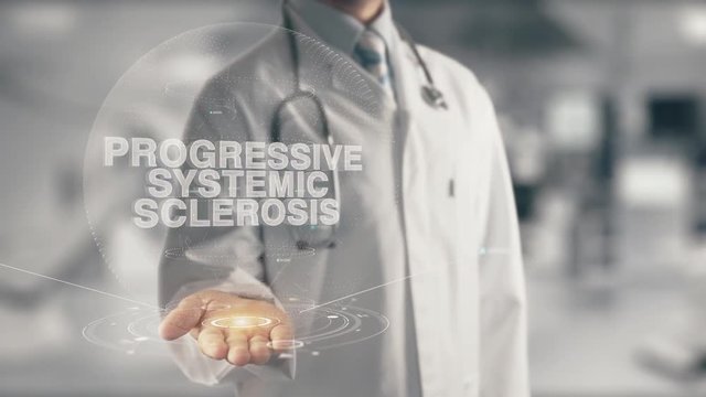 Doctor holding in hand Progressive Systemic Sclerosis