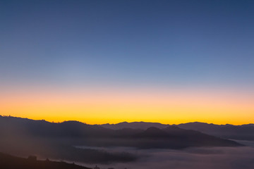 Morning time mountain in the mist.