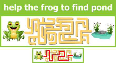 Fototapeta premium Help the frog to find pond