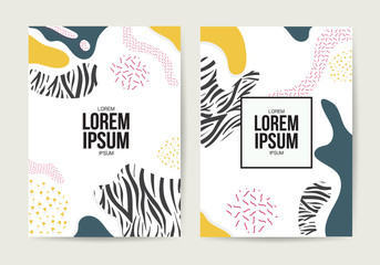 Memphis style cover. background design with Colorful template. Geometric shapes and patterns for fashion design, invitation, presentation ,website, Vector illustration