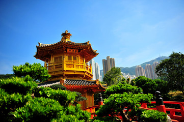 Chinese Pavilian in Nan Lian Garden, Hong Kong 