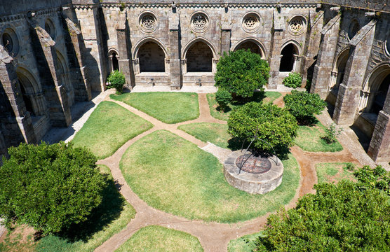 A cloister circumjacent the interior courtyard of Cathedral (Se) of Evora. Portugal