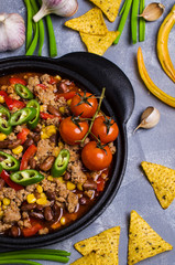 Traditional Mexican chili concarne