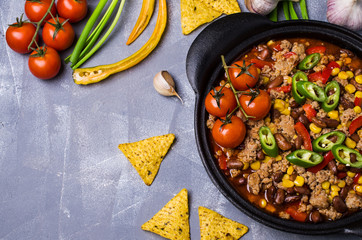 Traditional Mexican chili concarne