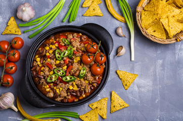 Traditional Mexican chili concarne