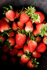 Top view of fresh strawberry background