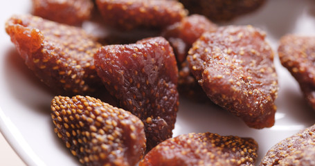 Close up of Dried strawberry