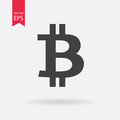 Obraz premium Bitcoin vector icon. Payment Cryptocurrency logo. Crypto currency sign, virtual electronik, internet money. Bitcoin embleme isolated on white. Monochrome concept. Flat design for web site, mobile App.