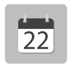 calendar icon flat December 22. 22 december date icon. 22 dec sign.