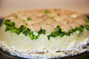 vegetable cake of champignons
