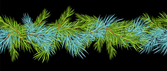 spruce branches. seamless pattern