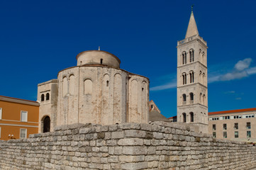 Fototapeta na wymiar Historic Church and ancient landmarks of Zadar, Croatia