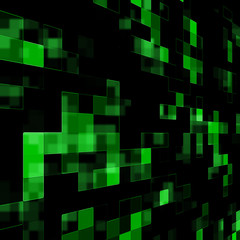 Abstract black and green squared textured background