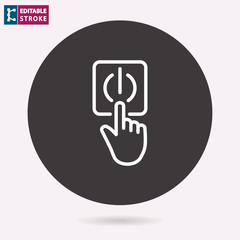 Touch line vector icon. Editable stroke.